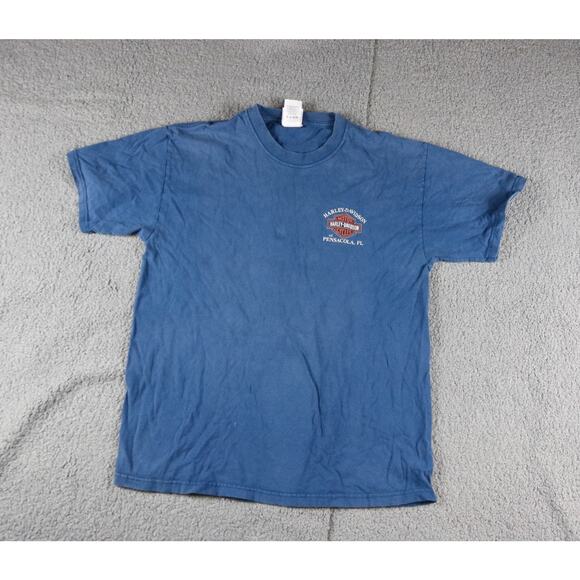 Harley Davidson T-Shirt L Pensacola Florida Vintage Hanes Beefy USA - Picture 2 of 9